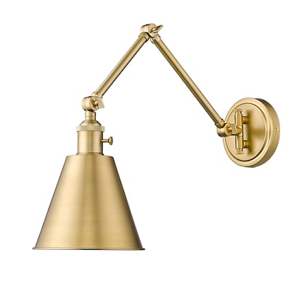 Z-Lite Gayson Wall Sconce, 1-Light, 7.5 In.W x 30.25 In.L x 7.5 In.H, Modern Gold/Clear 349S-MGLD